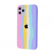 Силиконовая накладка Silicone Case Rainbow для iPhone 11 Pink/Purple