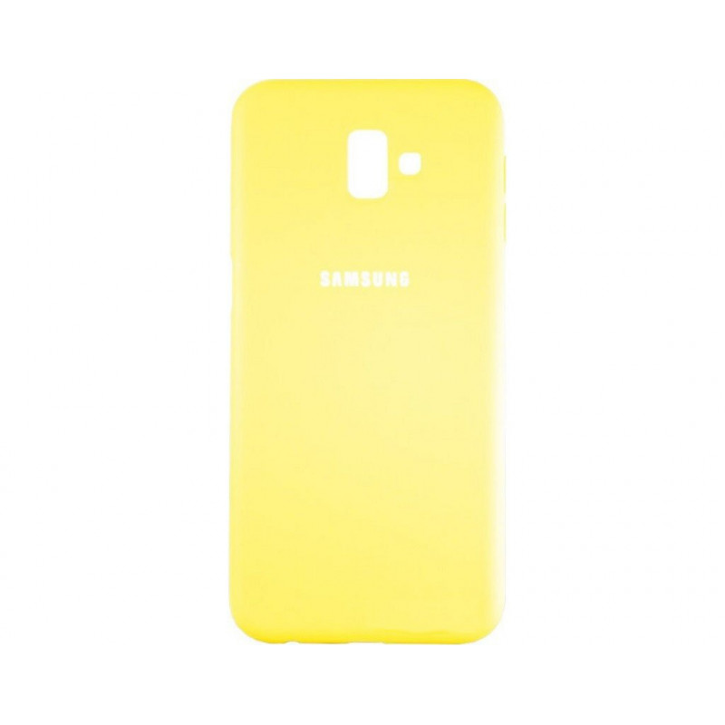 Силиконовая накладка Silicone Case для Samsung J6 Plus 2018 J600 Yellow