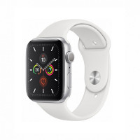 Смарт-часы Apple Watch Series 5 GPS 44mm Silver Aluminium Case with White Sport Band (MWVD2)
