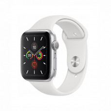Смарт-часы Apple Watch Series 5 GPS 44mm Silver Aluminium Case with White Sport Band (MWVD2)