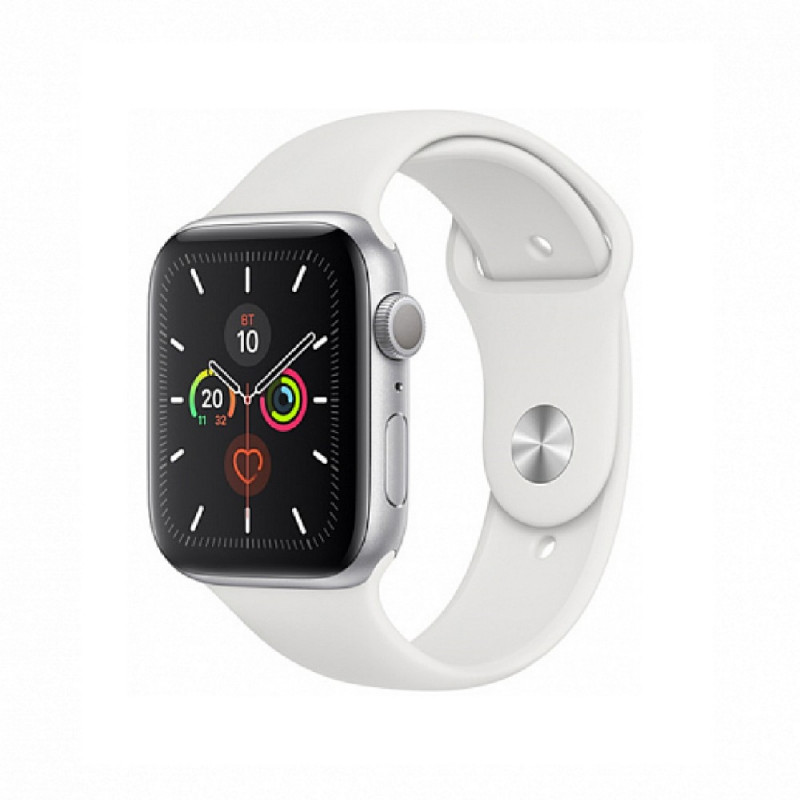 Смарт-часы Apple Watch Series 5 GPS 44mm Silver Aluminium Case with White Sport Band (MWVD2)