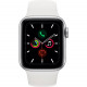 Смарт-часы Apple Watch Series 5 GPS 44mm Silver Aluminium Case with White Sport Band (MWVD2)