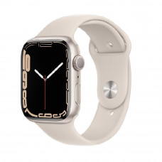 Apple Watch Series 7 GPS 45mm Starlight Aluminum Case with Starlight Sport Band (MKN63)