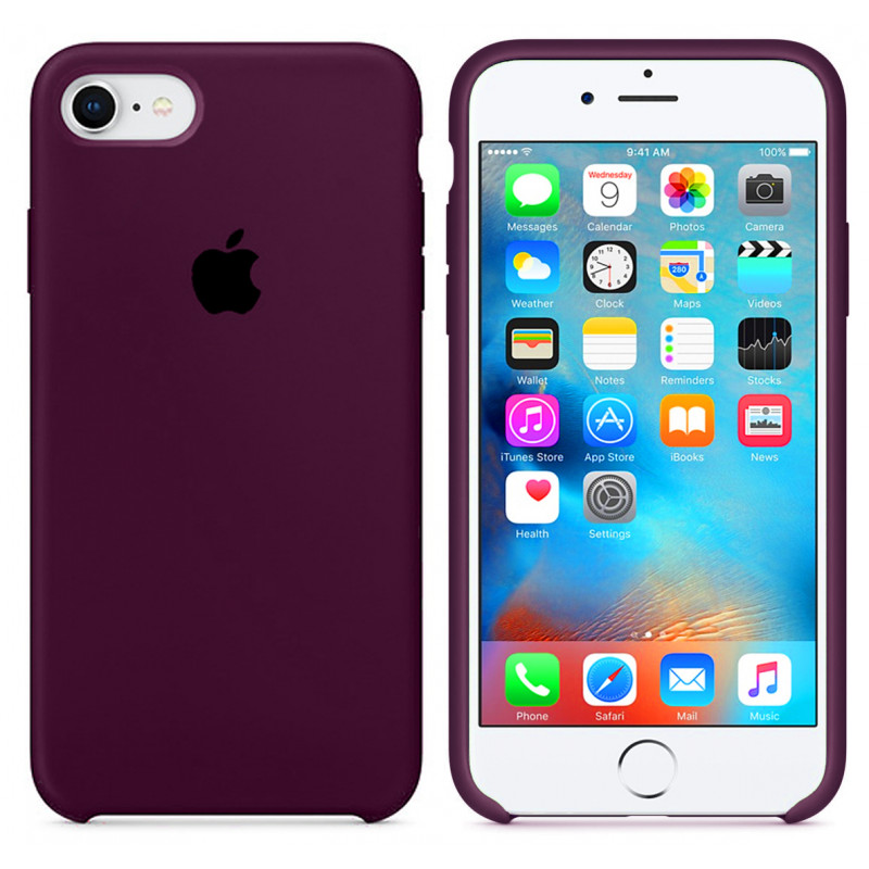 Силіконова накладка Silicone Case для iPhone 7/8 Marsala