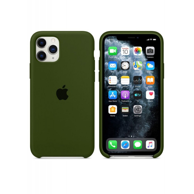 Силіконова накладка Silicone Case для iPhone 11 Pro Max Green Army