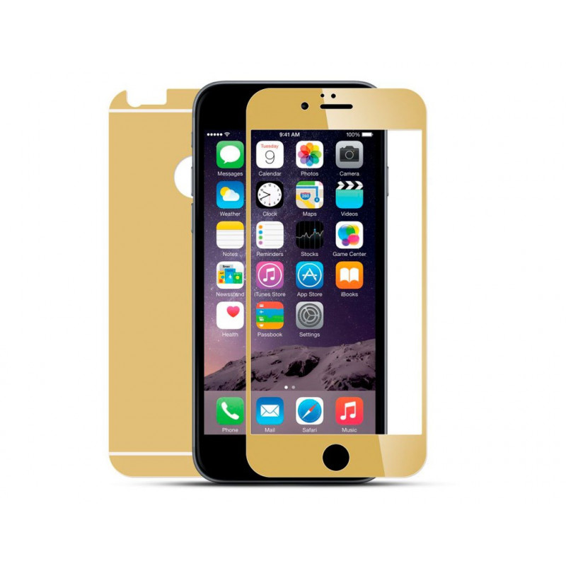 Защитное стекло iPhone 6/6S Front and Back Gold Metal