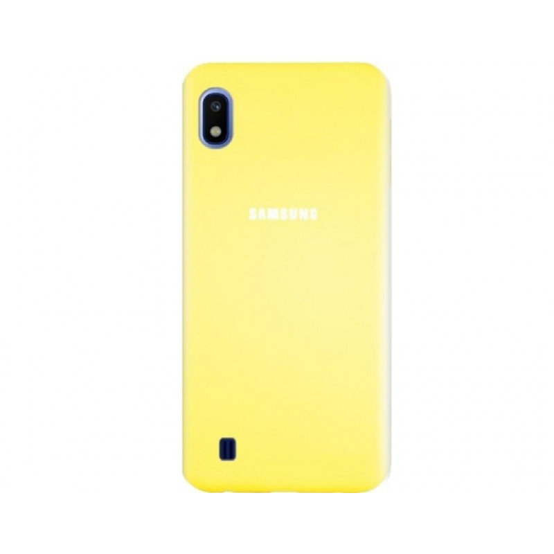 Силиконовая накладка Silicone Case для Samsung A10 2019 A105 Yellow