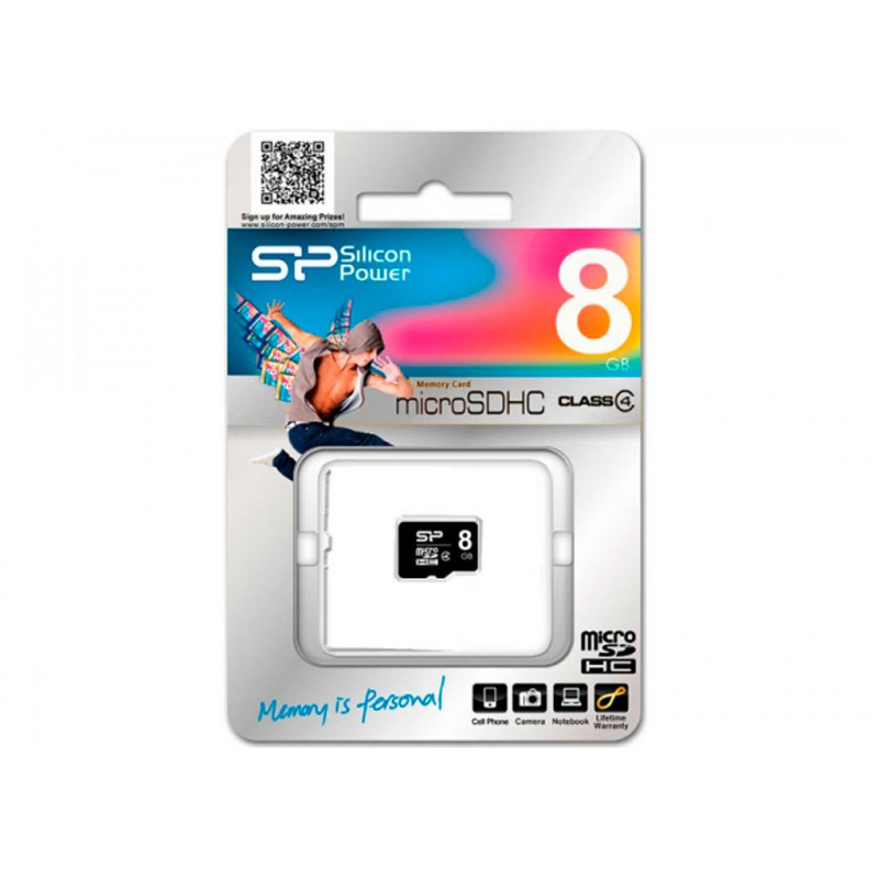 Карта памяти MicroSDHC 8 GB Silicon Power Class 4 + No Adapter