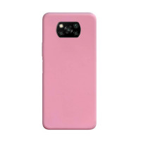 Силиконовая накладка Silicone Case для Xiaomi Poco X3 Pink