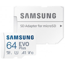 Карта пам'яті Samsung microSDXC 64GB EVO PLUS A1 V10 + адаптер SD (MB-MC64KA/RU)
