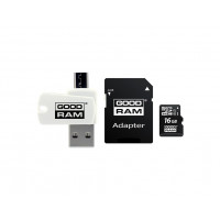 Карта пам'яті Goodram MicroSDHC 16GB Class 10 UHS-I SD-adapter+OTG Card reader (M1A4-0160R11)