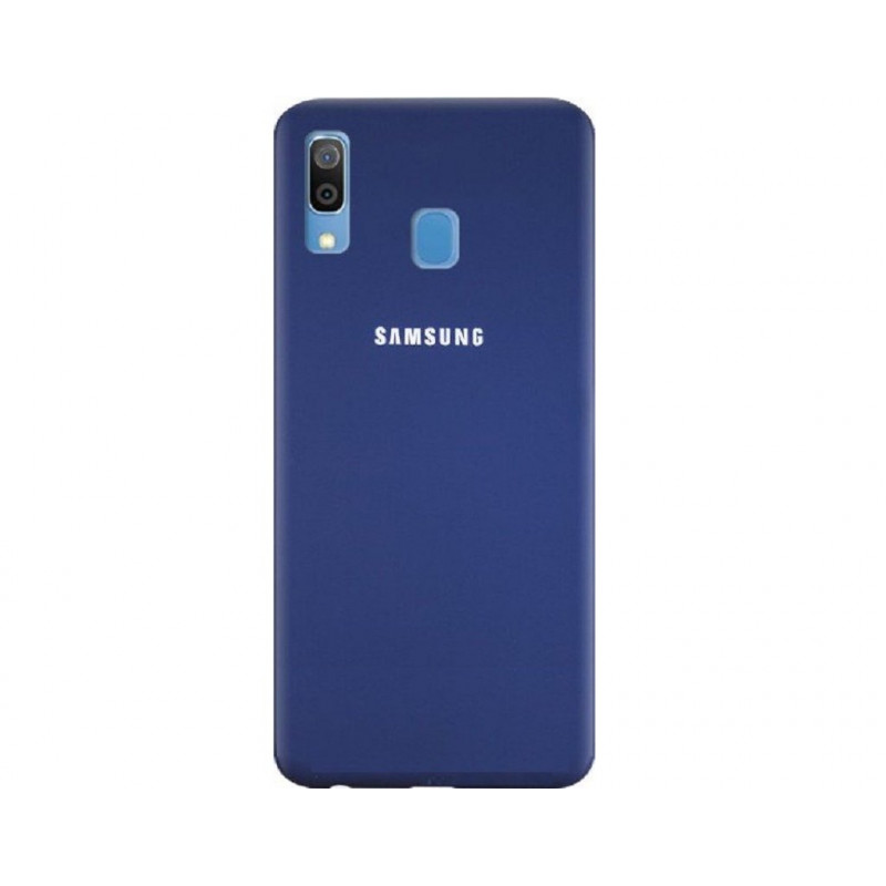 Силиконовая накладка Silicone Case для Samsung A30 2019 A305 Navy blue