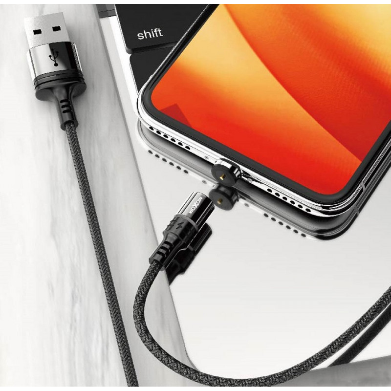 Кабель USB Moxom Lightning  Magnetic Black