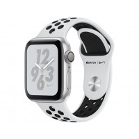 Apple Watch Series 4 GPS 40mm Silver Aluminum Case with Pure Platinum/Black Nike Sport Band (MU6H2)