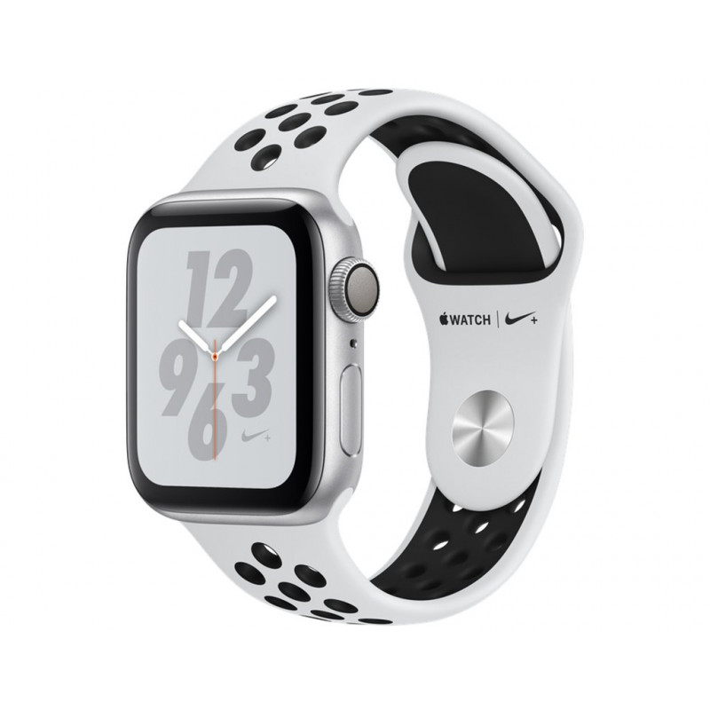 Apple Watch Series 4 GPS 40mm Silver Aluminum Case with Pure Platinum/Black Nike Sport Band (MU6H2)