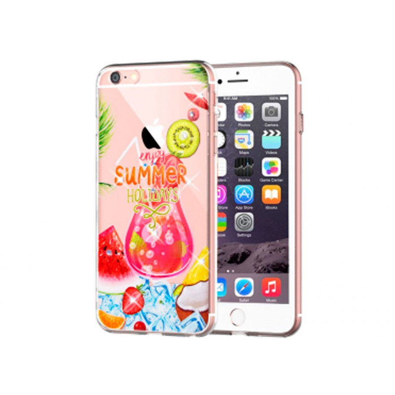 Силиконовая накладка Diamond Silicon Cocktail-series iPhone 5/5S Summer Cocktails