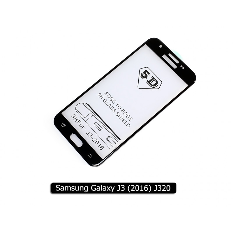 Защитное стекло Fuli Glue для Samsung J3 2016 J320 5D Black
