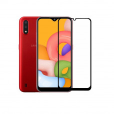 Защитное стекло Full Glue для Samsung A01/A015 5D Black