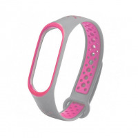 Ремешок для Xiaomi Mi Band 5/6 Sport Grey/Pink
