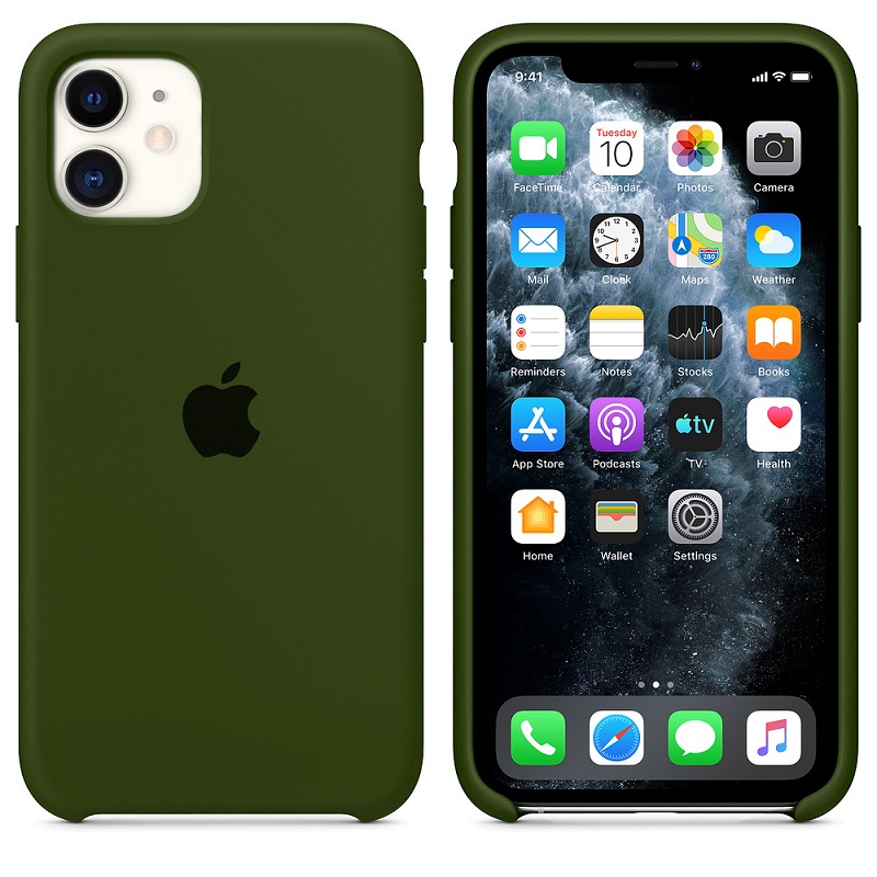 Силіконова накладка Silicone Case для iPhone 11 Green Army