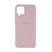 Силиконовая накладка Silicone Case для Samsung A12/A125 2021 Sand Pink