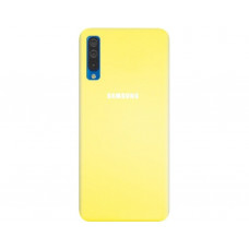 Силиконовая накладка Silicone Case для Samsung A50 2019 A505 Yellow
