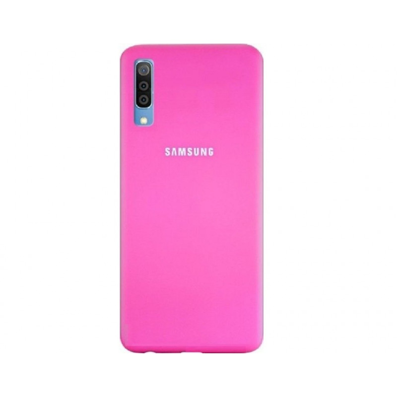 Силиконовая накладка Silicone Case для Samsung A50 2019 A505 Pink