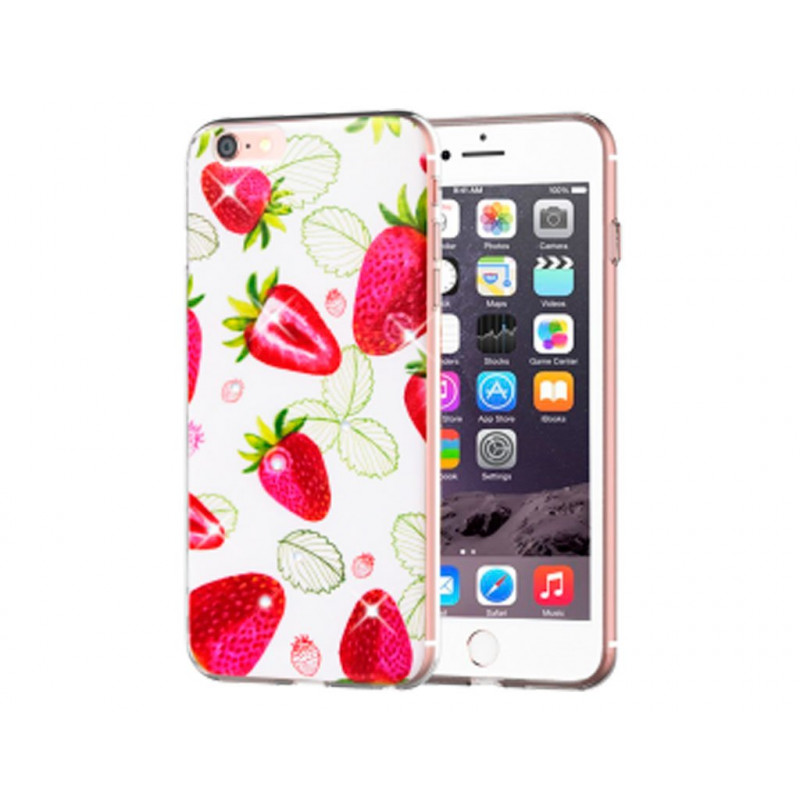 Силиконовая накладка Diamond Silicon Cocktail-series iPhone 5/5S Strawberry
