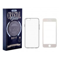 Силиконовая накладка Remax Crystal Set iPhone 6 White (стекло + чехол)