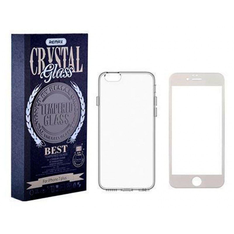 Силиконовая накладка Remax Crystal Set iPhone 6 White (стекло + чехол)