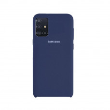 Силиконовая накладка Silicone Case для Samsung A51/A515 2020 Dark Blue