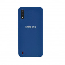 Силіконова накладка Silicone Case для Samsung A01 2020 A015 Navy Blue