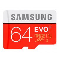 Карта пам'яті Samsung EVO Plus microSDXC UHS-I 64GB сlass10 +SD адаптер (MB-MC64GA/RU)
