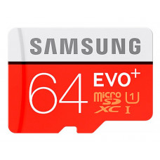 Карта памяти Samsung EVO Plus microSDXC UHS-I 64GB сlass10 +SD адаптер (MB-MC64GA/RU)