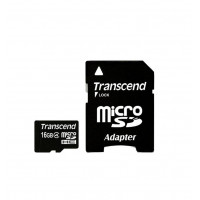 Transcend microSDHC 16GB Class 4 + SD Adapter