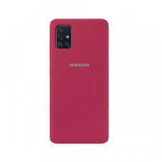 Силиконовая накладка Silicone Case для Samsung A51 2020 A515 Rose Red