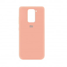 Силиконовая накладка Silicone Case для Xiaomi Redmi Note 9 Peach