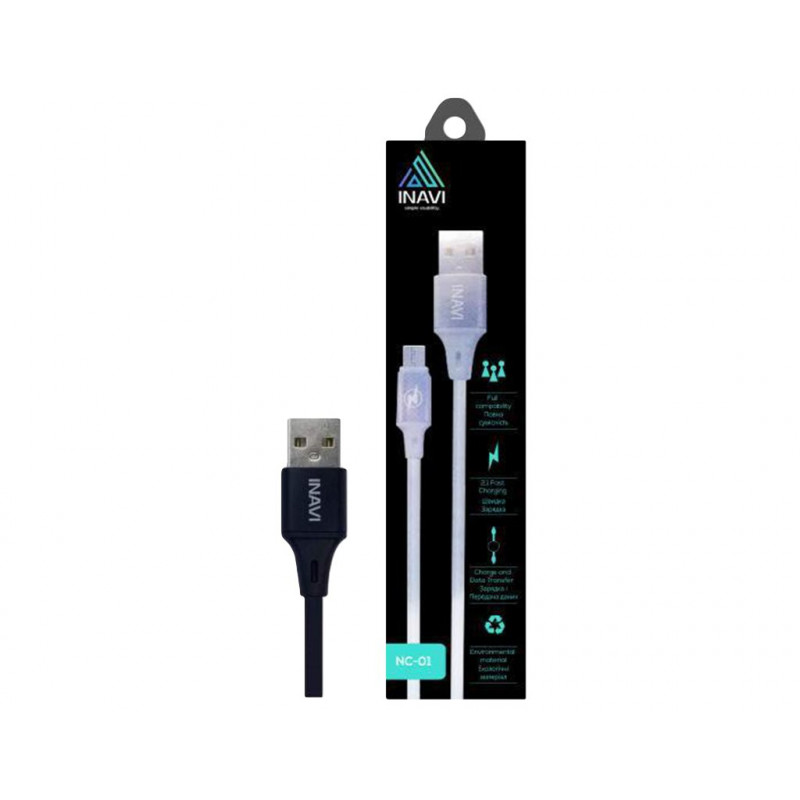 Кабель USB INAVI microUSB (NC-01) Black 1.2A