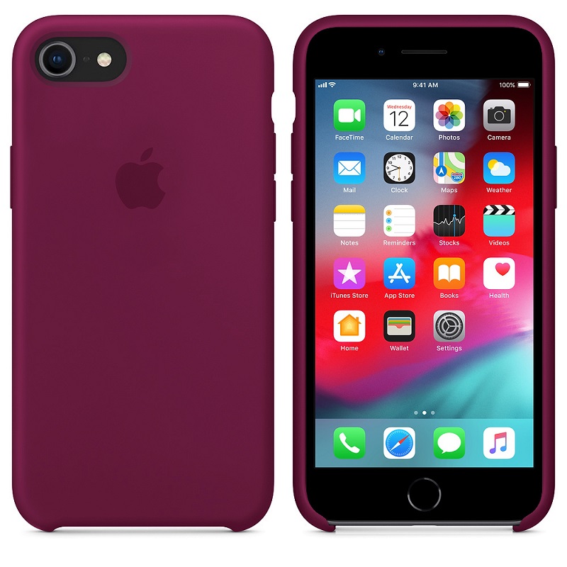 Силіконова накладка Silicone Case для iPhone 7/8 Rose Red