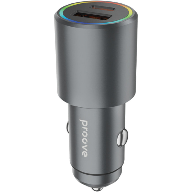 Автомобильное зарядное устройство Proove Double Energy Plus 53W USB+Type-C Metal Gray (ACDE53110004)