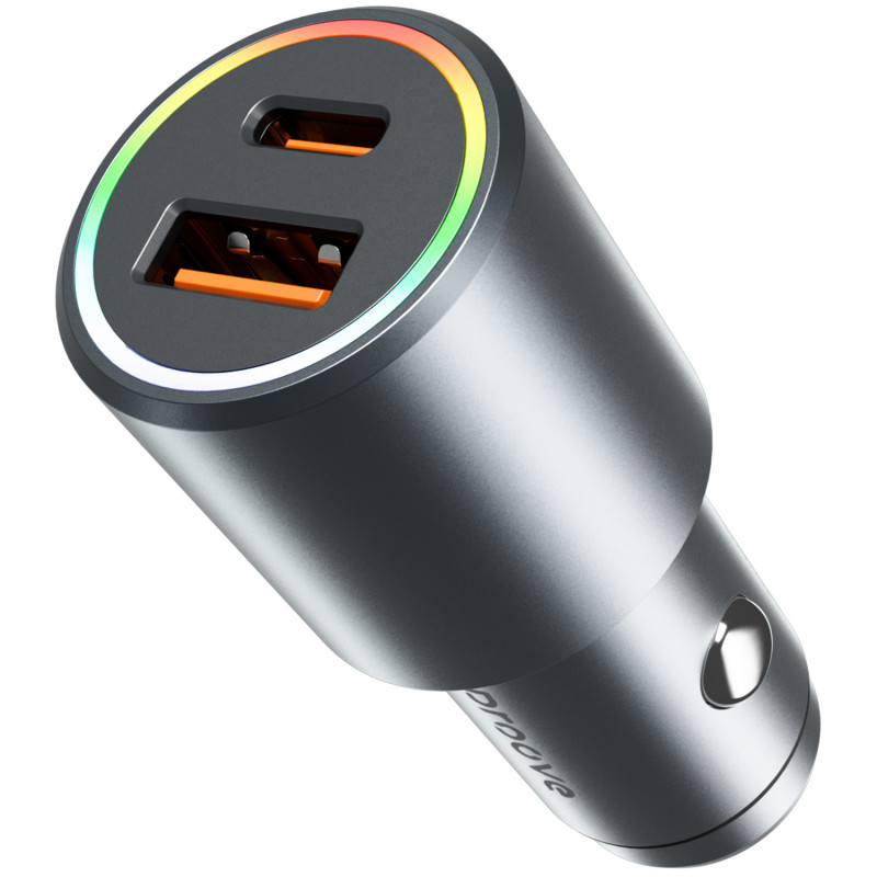 Автомобильное зарядное устройство Proove Double Energy Plus 53W USB+Type-C Metal Gray (ACDE53110004)