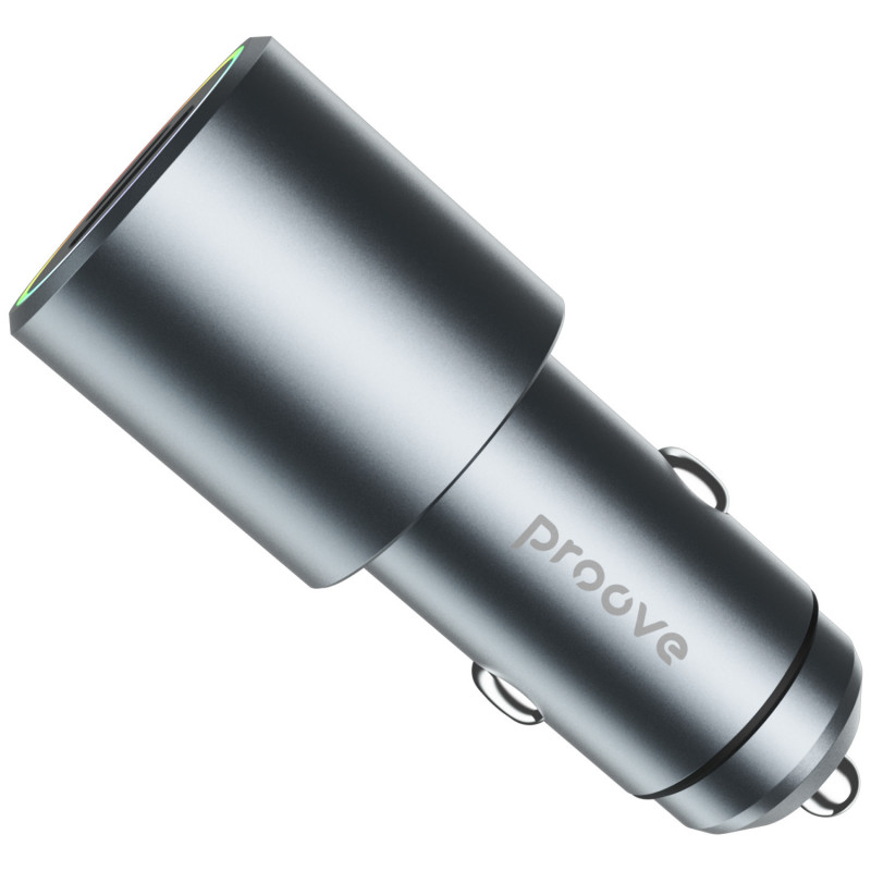 Автомобильное зарядное устройство Proove Double Energy Plus 53W USB+Type-C Metal Gray (ACDE53110004)