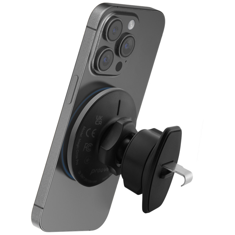Автодержатель с беспроводной зарядкой Proove Magic Circle Pro 15W Black (WHMP15010001)