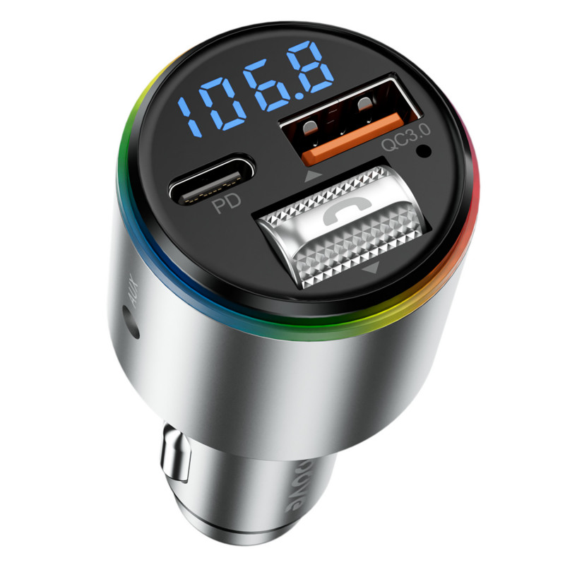 Автомобильное зарядное устройство Proove FM Launcher Power Drive 30W (PD+QC3.0) Type-C+USB+AUX Silver (FMPD30110006)