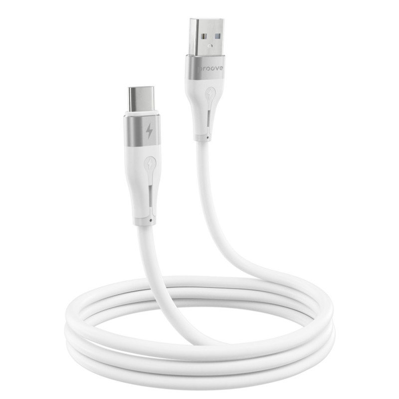 Кабель Proove Soft Silicone USB to Type-C 3A (1m) White (CCSO20001202)