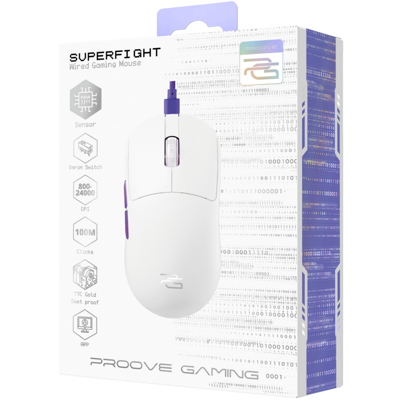 Проводная игровая мышь Proove Gaming Superfight Wired White/Purple (GMSW00102002)