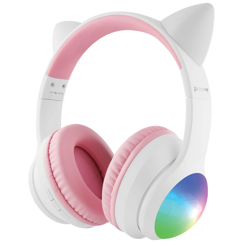 Бездротові навушники Proove Kids LumiCat (APP) White/Pink (HPLC0001AP25)