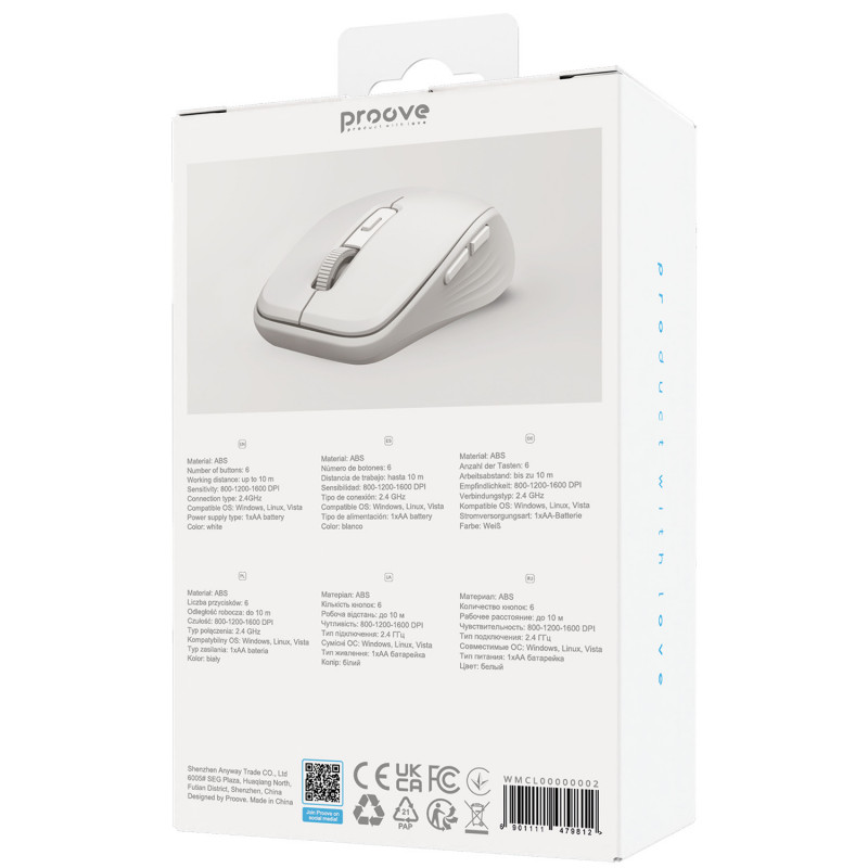 Беспроводная мышь Proove Click White (WMCL00000002)
