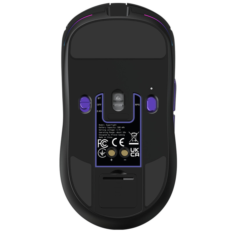 Бездротова ігрова миша Proove Gaming Superfight Wireless with charging dock Black/Purple (WMSW00122001)