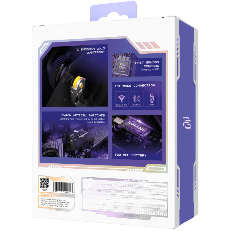 Бездротова ігрова миша Proove Gaming Taipan Max Black/Purple (WMTPM0022016)